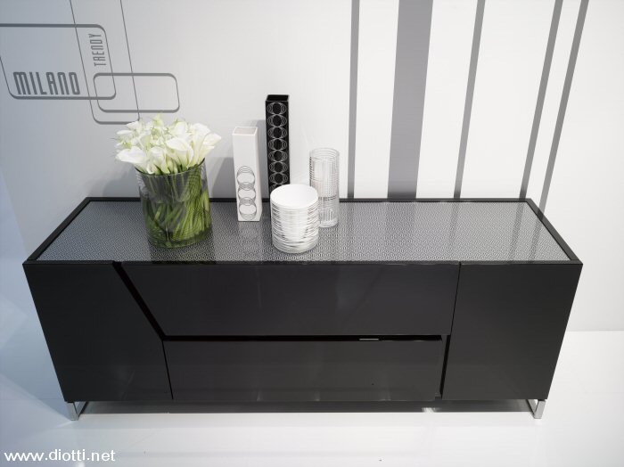 Nice credenza  laccata nera lucida